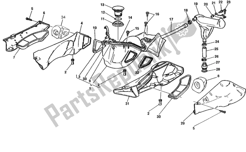 All parts for the Intake of the Ducati Superbike 996 USA 1999